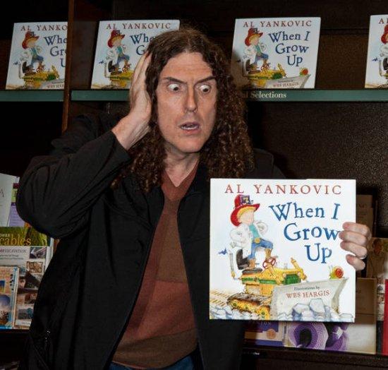 monstersandcritics.com"Weird Al" looks flabbergasted that he is the author of a Dr. Seuss-esque children's book, "When I Grow Up."