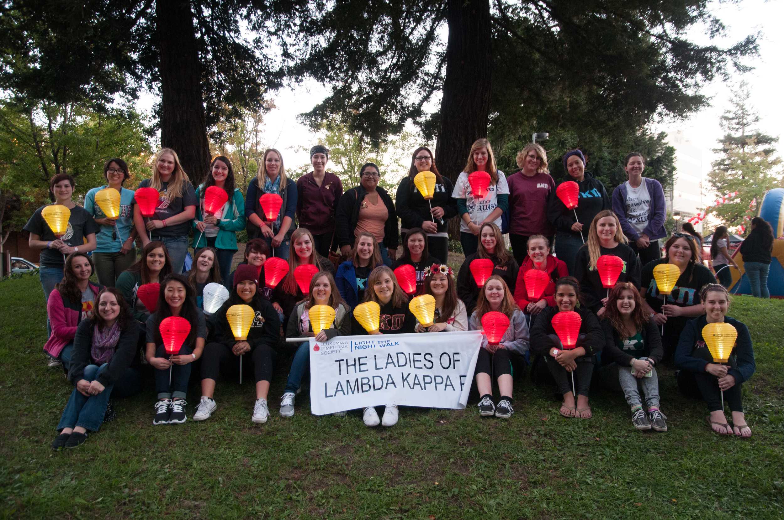STAR // Gustavo VasquezSonoma State University students and members of the Lambda Kappa Pi sorority participated in the Leukemia &amp; Lymphoma Society’s Light the Night Walk on Saturday in effort to raise money for cancer research and awareness.