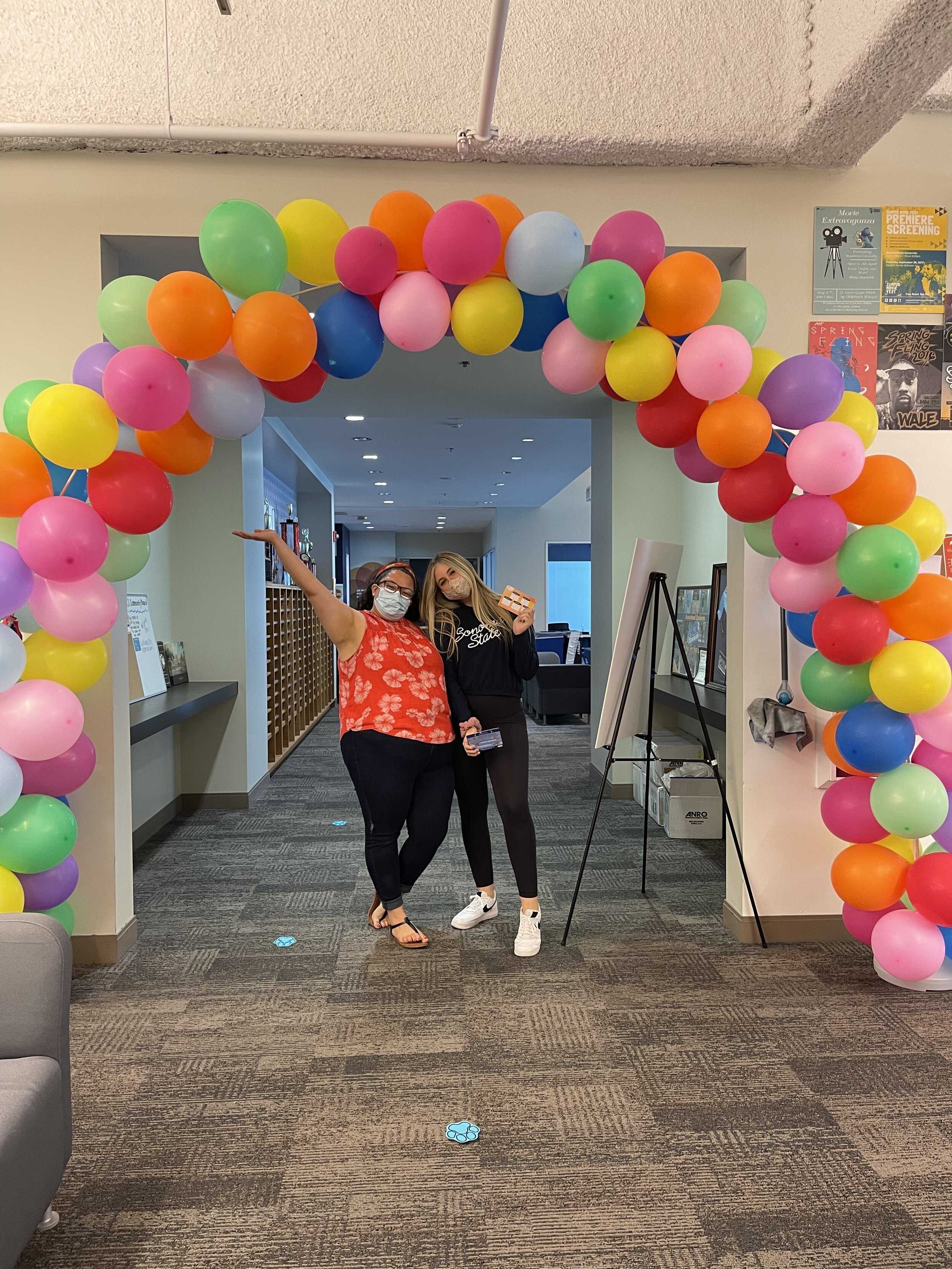 STAR // Ileana AlemanAS Business office manager Christina Gamboa and SSU student Paige Carter welcome all students to the open house to talk to them about what AS does for Sonoma State students.
