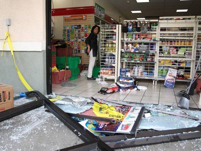 The student was not driving abnormally fast, according to witnesses, but did not stop in time and crashed through one of the storefront windows at 7-Eleven.