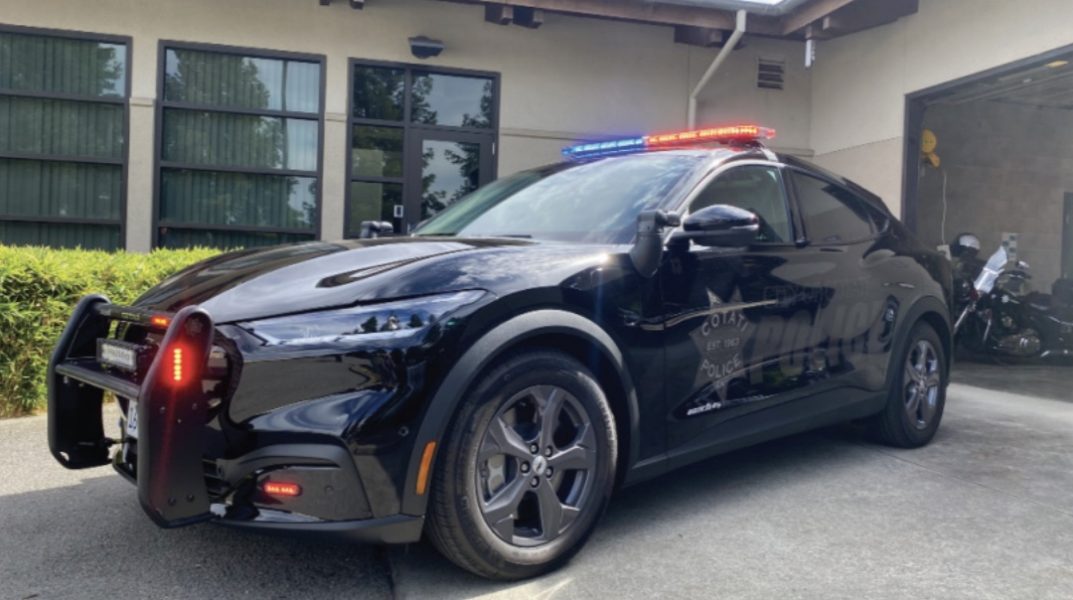 The Cotati Police Department’s newest Ford Mach E Mustang.
