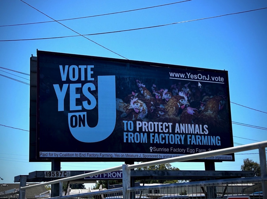 A ‘Vote Yes on J’ Billboard on Santa Rosa Avenue