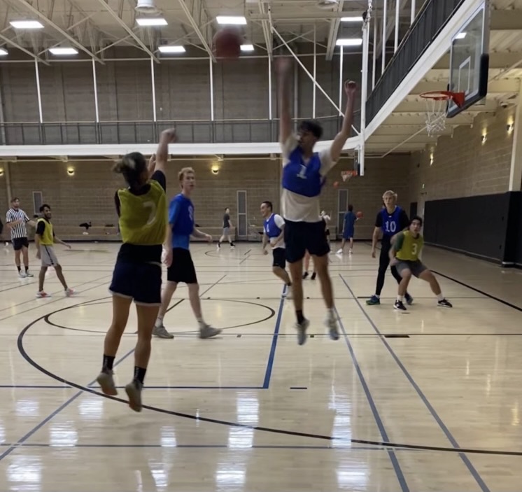 SSU intramural basketball game last semester at the campus recreation basketball court LA. 