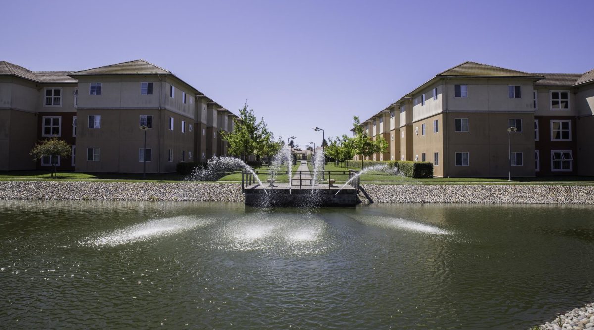 The fountains outside of Beaujolais Village.