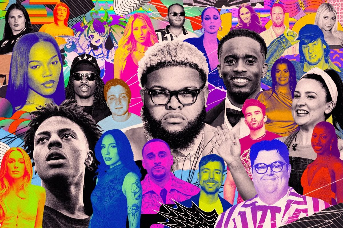 Collage of some of the biggest current influencers as determined by the Rolling Stone.
